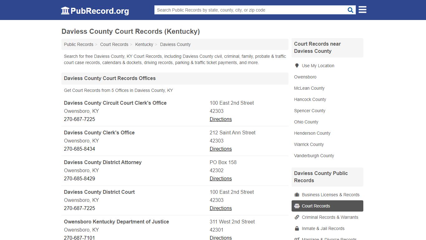 Free Daviess County Court Records (Kentucky Court Records)