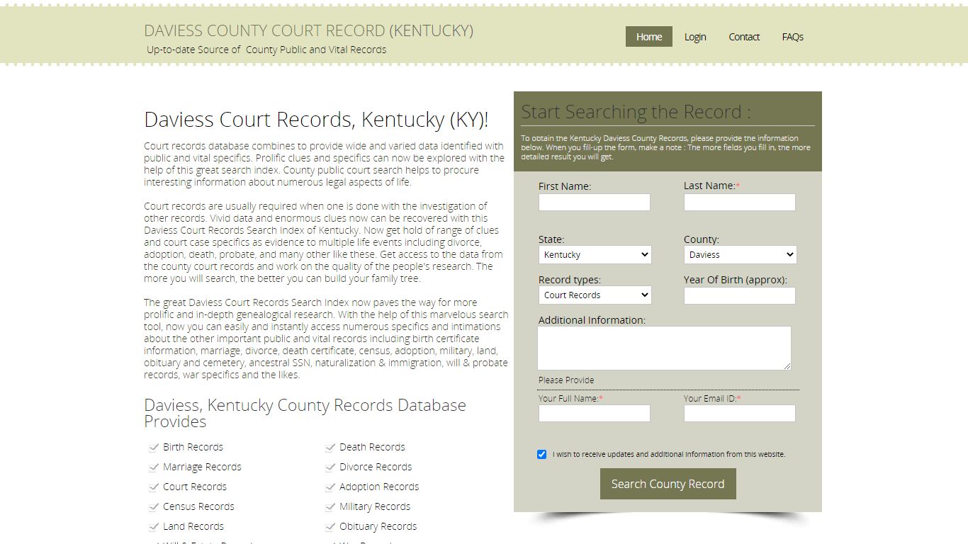 Daviess County, Kentucky Public Court Records Index
