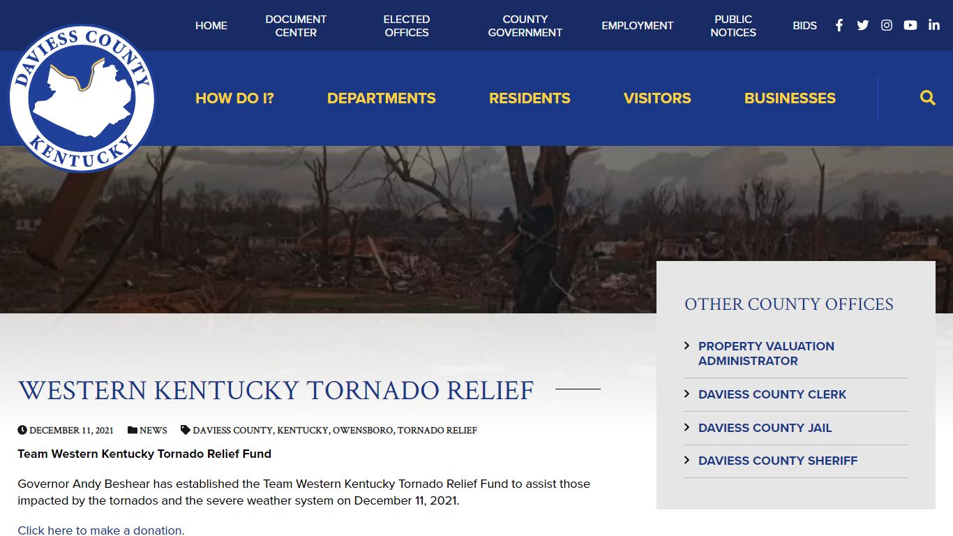 Western Kentucky Tornado Relief - Daviess County Kentucky